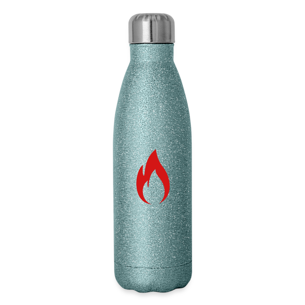 Insulated Stainless Steel Water Bottle - turquoise glitter