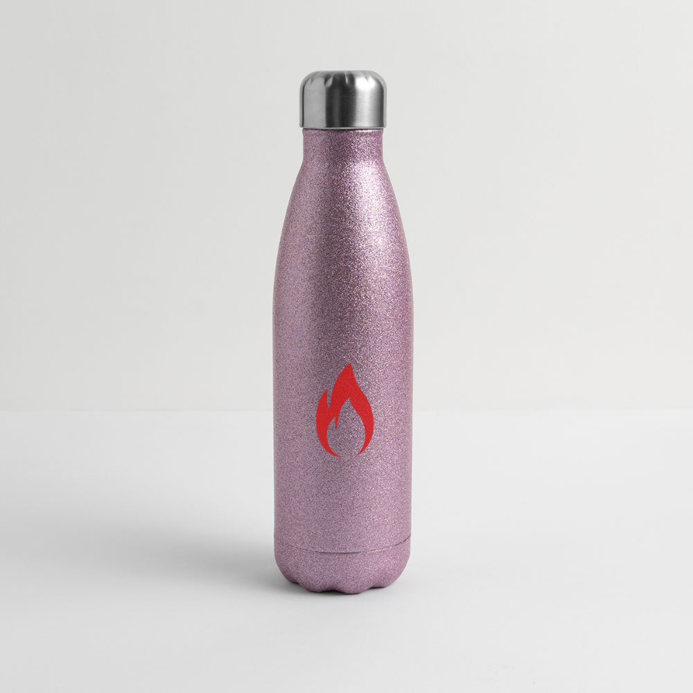 Insulated Stainless Steel Water Bottle - pink glitter
