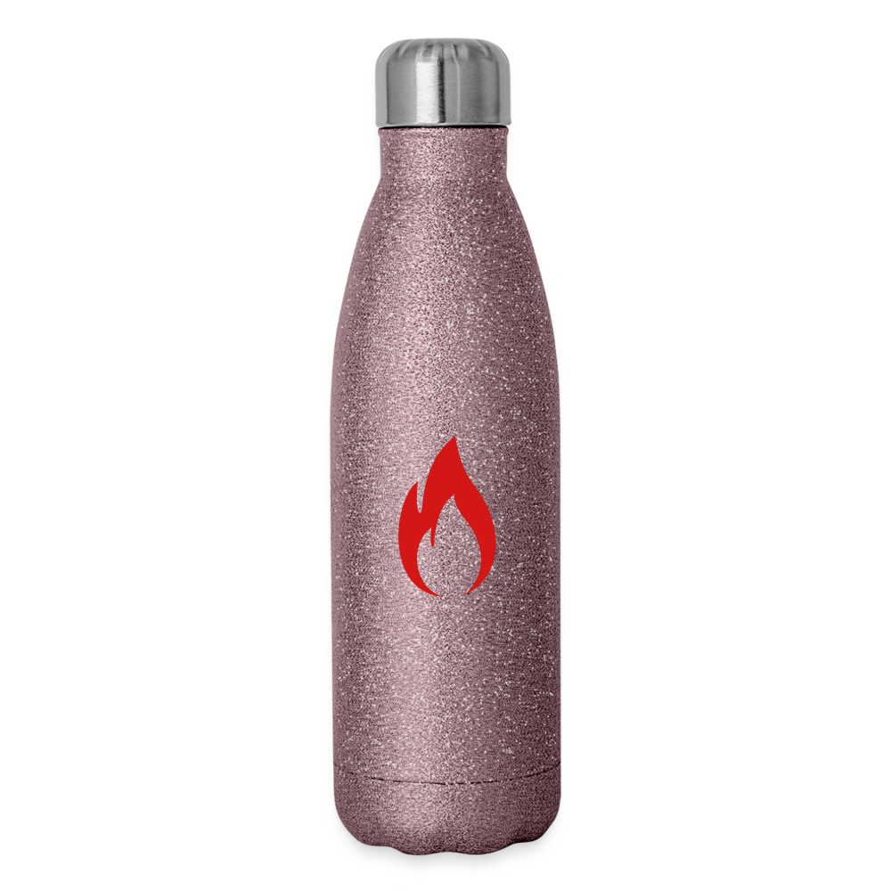 Insulated Stainless Steel Water Bottle - pink glitter