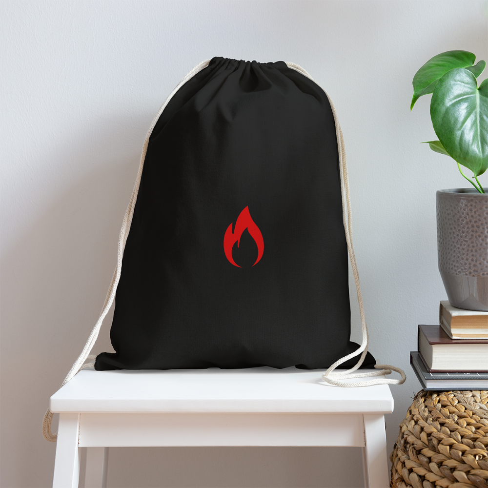 Cotton Drawstring Bag - black