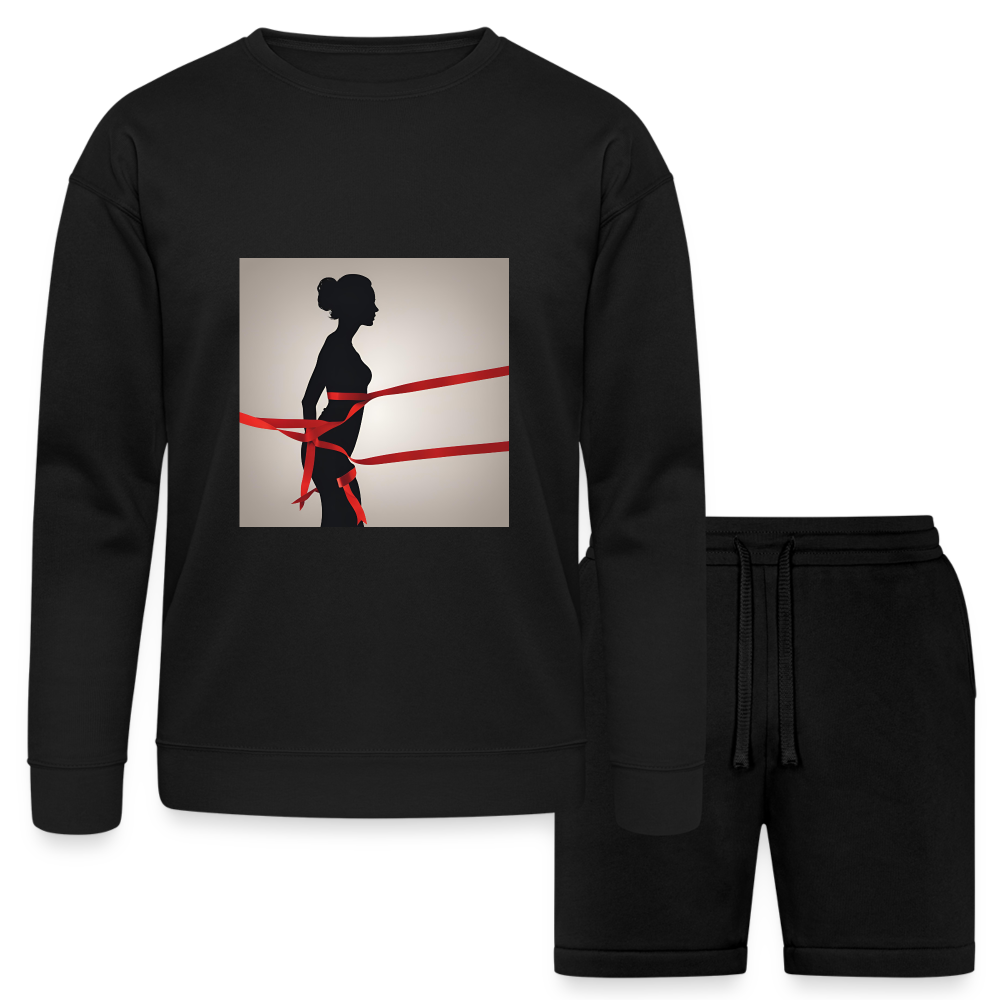 Bella + Canvas Unisex Sweatshirt & Short Set - black