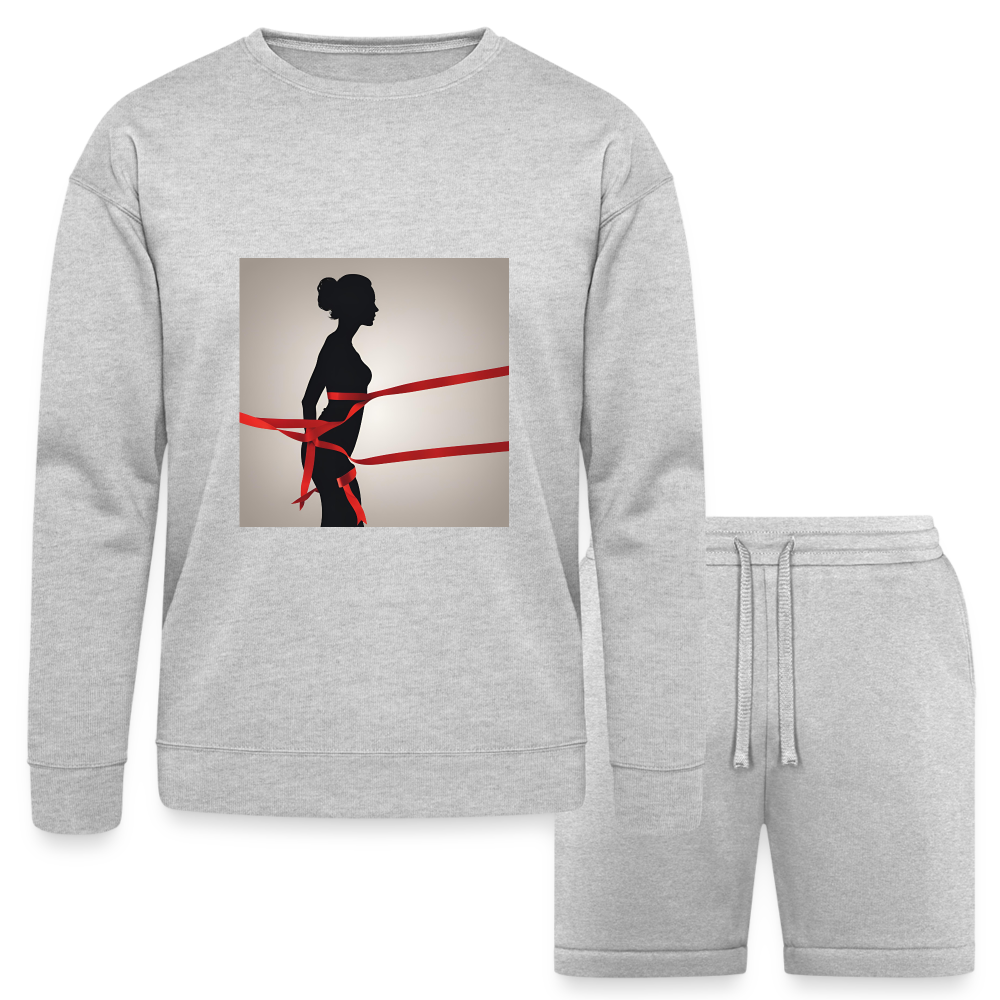 Bella + Canvas Unisex Sweatshirt & Short Set - heather gray