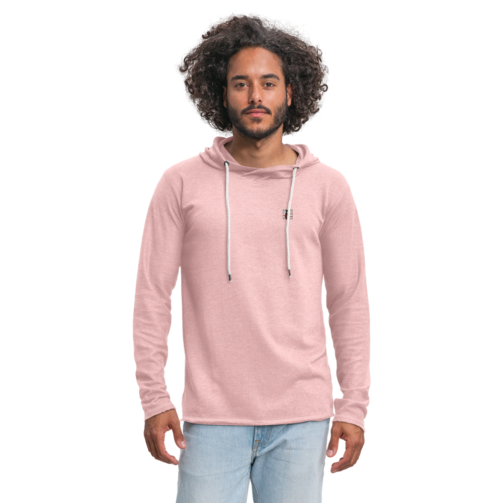 Unisex Lightweight Terry Hoodie - cream heather pink